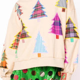 ONLINE EXCLUSIVE:  QUEEN OF SPARKLES PLAID CHRISTMAS TREE SWEATSHIRT
