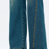 ONLINE EXCLUSIVE:  BAYEAS HIGH RISE WIDE LEG JEANS WITH STUDS