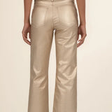 KUT CHARLOTTE HIGH RISE WIDE LEG JEANS IN GOLD