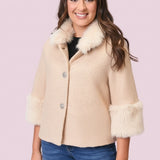 KEEPING COZY FUR TRIM JACKET