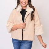 KEEPING COZY FUR TRIM JACKET