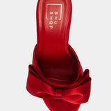 LADY IN RED SATIN HEELS