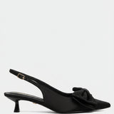 THE NORA BLACK KITTEN HEEL WITH BOW