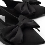 THE NORA BLACK KITTEN HEEL WITH BOW