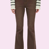 BAYEAS HIGH RISE FLARE JEANS IN BROWN