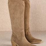 JULIETTE WESTERN KNEE-HIGH BOOTS - BLACK, BEIGE, CAMEL OR BROWN