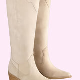 JULIETTE WESTERN KNEE-HIGH BOOTS - BLACK, BEIGE, CAMEL OR BROWN