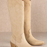 JULIETTE WESTERN KNEE-HIGH BOOTS - BLACK, BEIGE, CAMEL OR BROWN