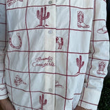 SIMPLE MOMENTS WESTERN GRID BUTTON DOWN SHIRT