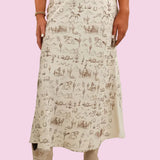 DANCE HALL LONG SATIN PRINT SKIRT - ASSORTED COLORS