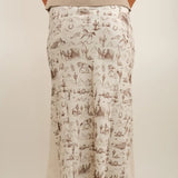DANCE HALL LONG SATIN PRINT SKIRT - ASSORTED COLORS