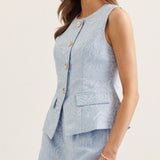 HAPPY MOMENTS BLUE JACQUARD SHORTS