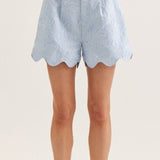 HAPPY MOMENTS BLUE JACQUARD SHORTS