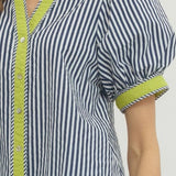 ONLINE EXCLUSIVE:  BEACHSIDE BRUNCH NAVY STRIPE TOP