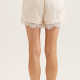 ONLINE EXCLUSIVE:  DAILY LUXE IVORY LACE SHORTS