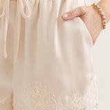ONLINE EXCLUSIVE:  DAILY LUXE IVORY LACE SHORTS