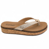 CORKYS OFF THE DEEP END SANDALS IN GOLD