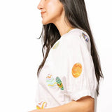 QUEEN OF SPARKLES:  EASTER EGG COTTON BUTTON UP