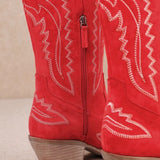 ONLINE EXCLUSIVE:  MIIM TESS RED TALL SUEDE BOOTS