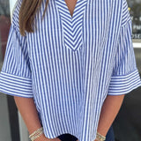ALWAYS A FAVORITE NAVY STRIPE TOP
