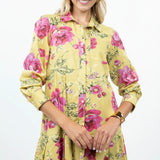UNCLE FRANK ROSES PLEATED SHIRT DRESS