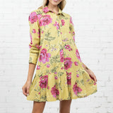 UNCLE FRANK ROSES PLEATED SHIRT DRESS
