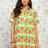 UNCLE FRANK FLORAL SWING SHIRT DRESS