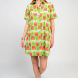 UNCLE FRANK FLORAL SWING SHIRT DRESS