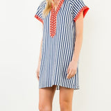 SUMMER STRIPES COTTON MINI DRESS