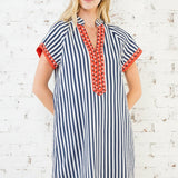 SUMMER STRIPES COTTON MINI DRESS