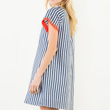 SUMMER STRIPES COTTON MINI DRESS