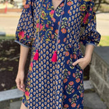 FLORAL KEEPSAKE TASSEL TIE DRESS