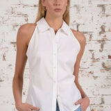 POISE AND POLISH WHITE SLEEVELESS BLOUSE