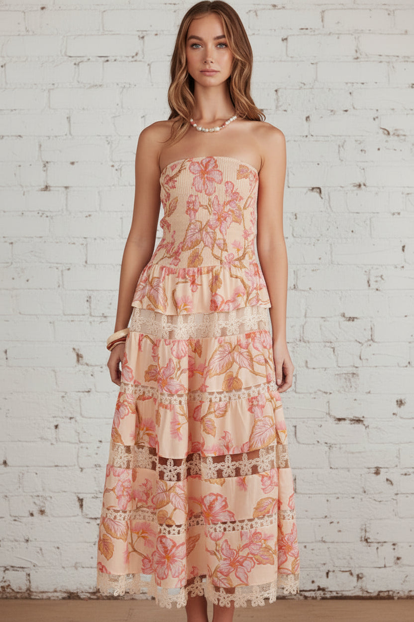 pink eyelet maxi dress 1.STATE Scoop Neck Eyelet Maxi Dress