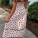 SWEET SPOTLIGHT POLKA DOT MIDI DRESS