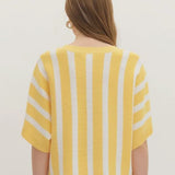 DOCKSIDE CUTIE YELLOW STRIPE SWEATER