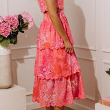 TONIC AND TROPICS SCALLOP EDGE TIERED MAXI DRESS
