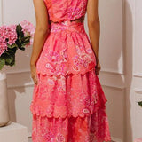 TONIC AND TROPICS SCALLOP EDGE TIERED MAXI DRESS