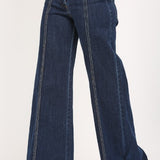 FATE WIDE LEG HIGH RISE JEANS - DARK DENIM