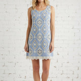 PARIS PETALS EMBROIDERED MINI DRESS