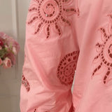 COASTAL VIEWS SEASHELL EMBROIDERED SHORTS
