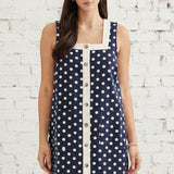 SWEET SPOT NAVY POLKA DOT DRESS