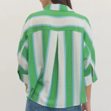 BRUNCH DATE BUTTON DOWN STRIPE TOP