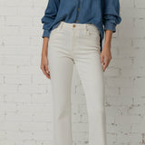 KUT FROM THE KLOTH:  ECRU KELSEY HIGH RISE ANKLE FLARE