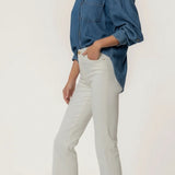 KUT FROM THE KLOTH:  ECRU KELSEY HIGH RISE ANKLE FLARE