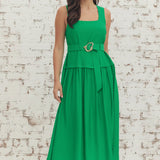 WHAT A TREAT KELLY GREEN MIDI DRESS