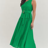 WHAT A TREAT KELLY GREEN MIDI DRESS