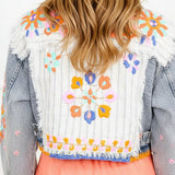 FLOWER POWER EMBROIDERED DENIM JACKET