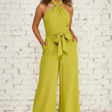 AMAZING VIEWS CITRON HALTER JUMPSUIT