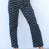 JUST BLACK VINTAGE STRAIGHT POLKA DOT JEANS
